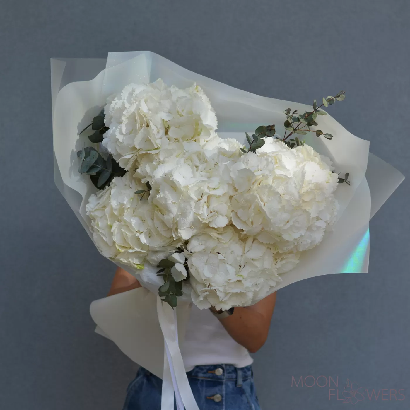 Buchet de 5 hortensii albe