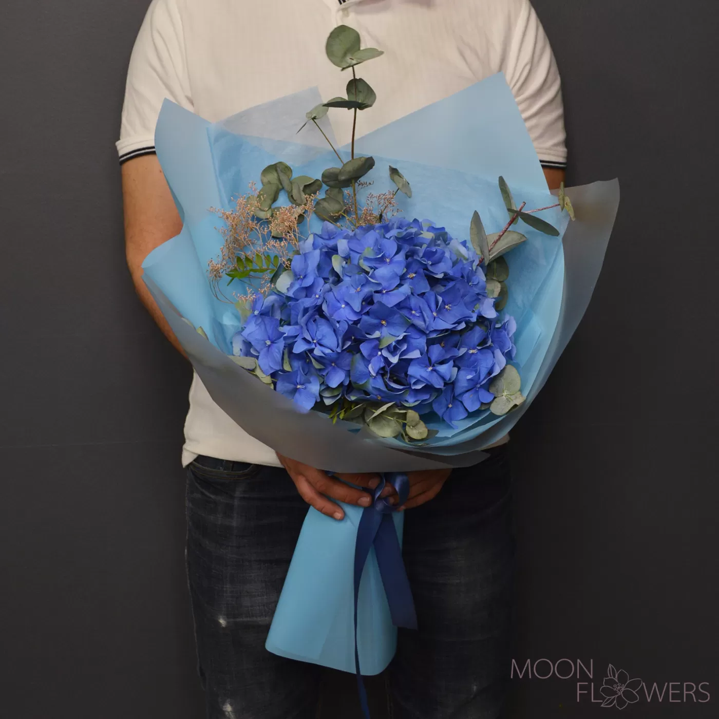Bouquet of blue hydrangea