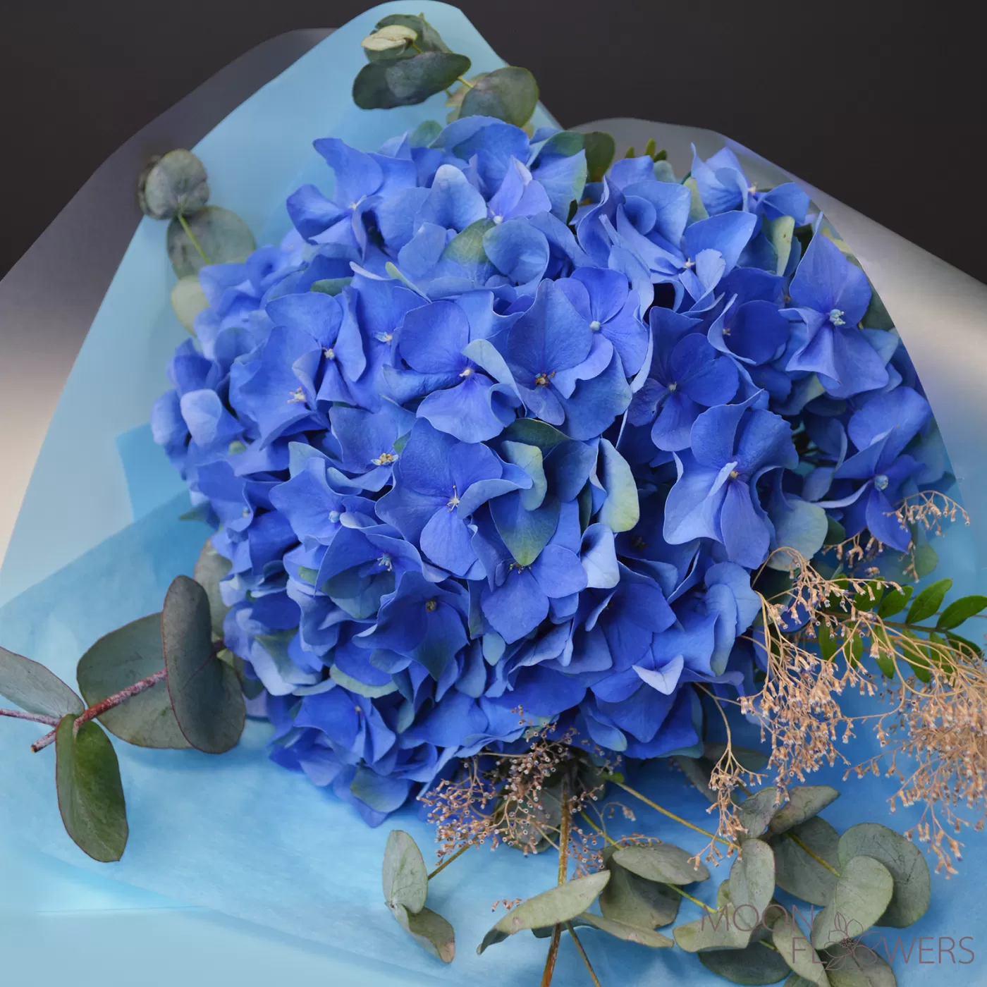 Bouquet of blue hydrangea