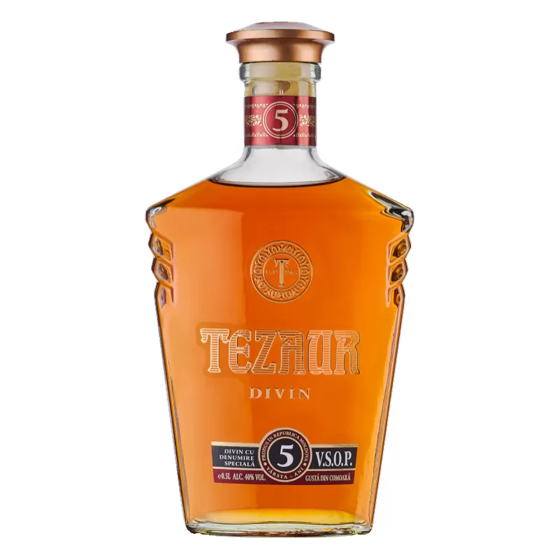 Cognac DIVIN TEZAUR GOLD 5 ANI VSOP 0.5L