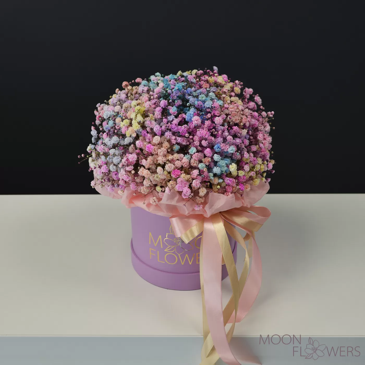 Cutie cu gypsophila colorată (S)