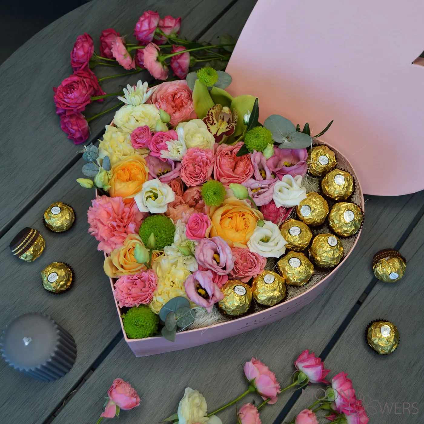 Сердце с цветами и Ferrero (M)