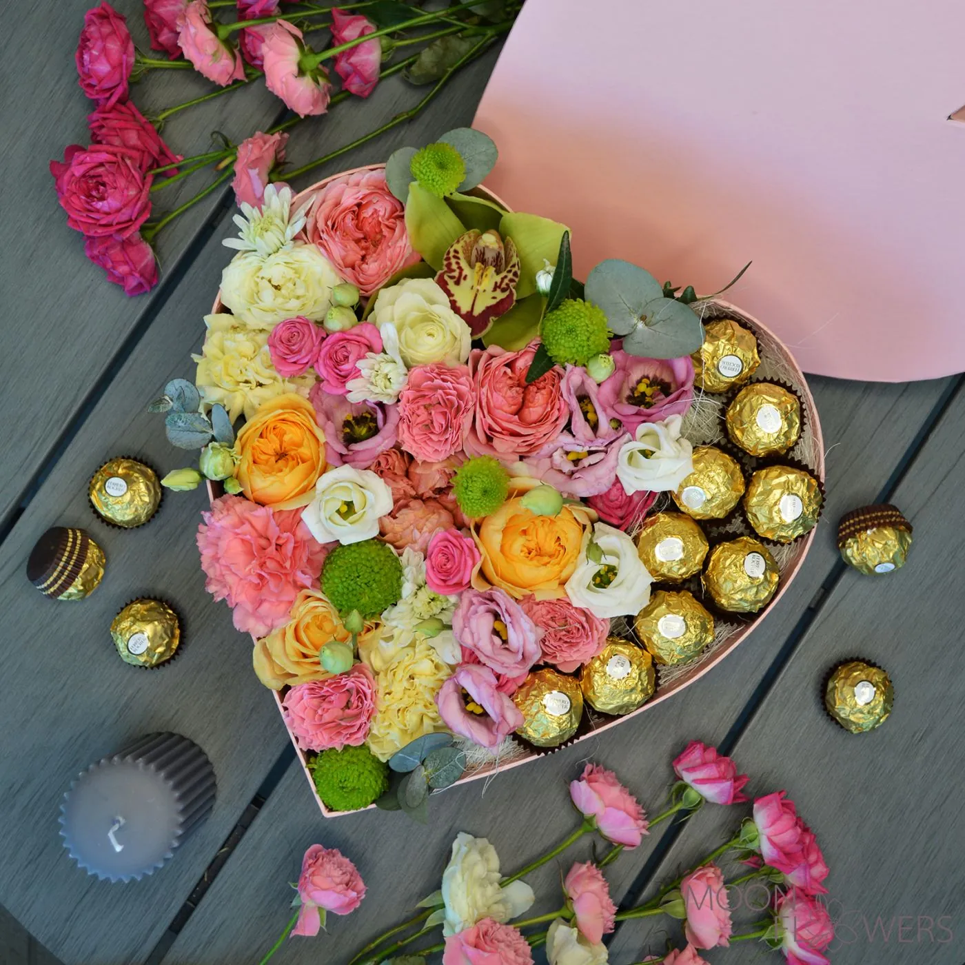 Сердце с цветами и Ferrero (M)