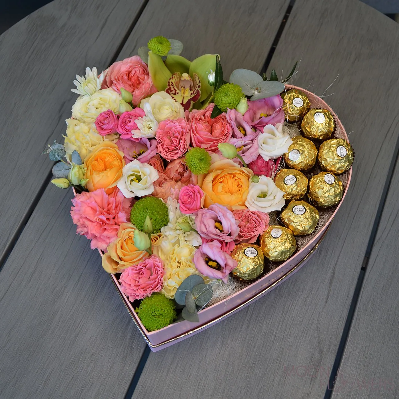 Сердце с цветами и Ferrero (M)