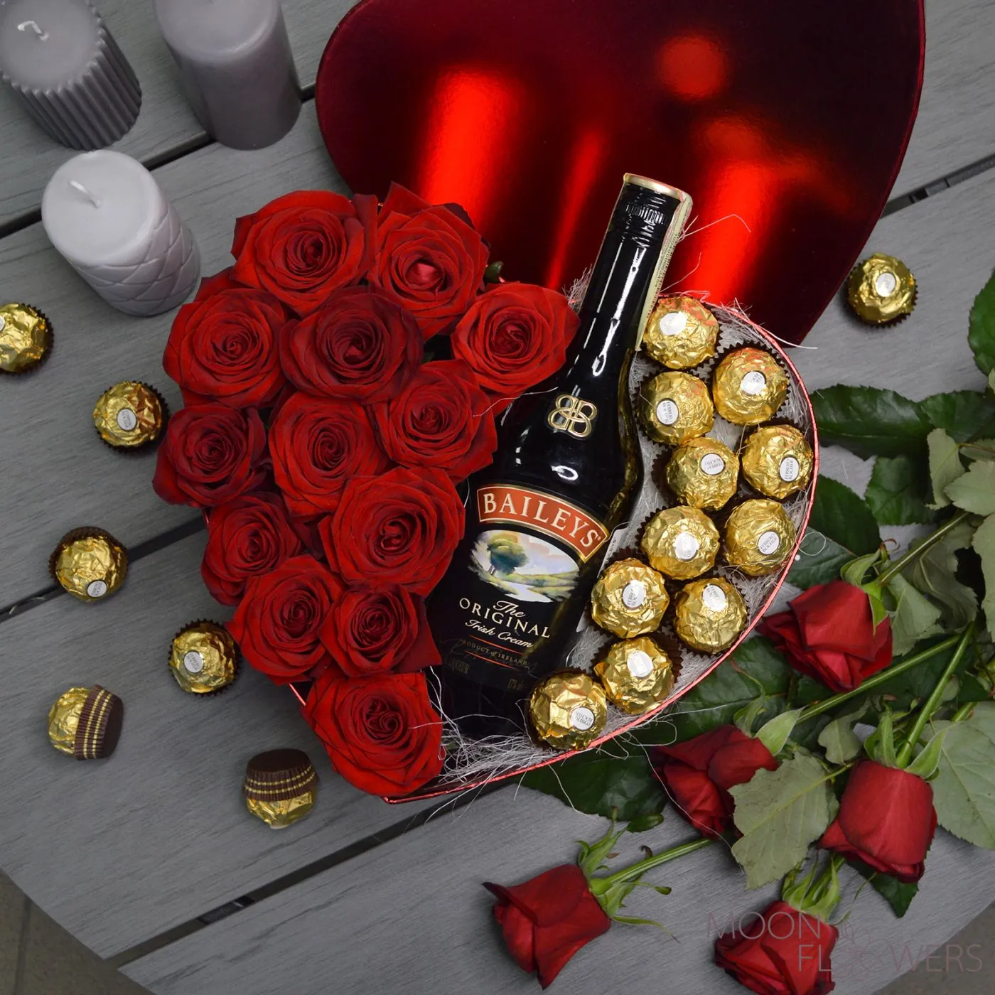 Сердце с розами, Ferrero и Baileys (L)