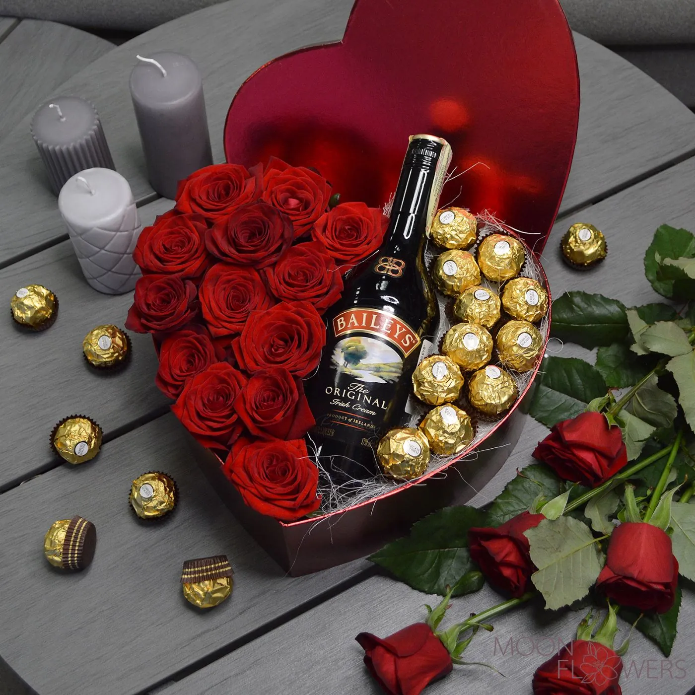 Сердце с розами, Ferrero и Baileys (L)